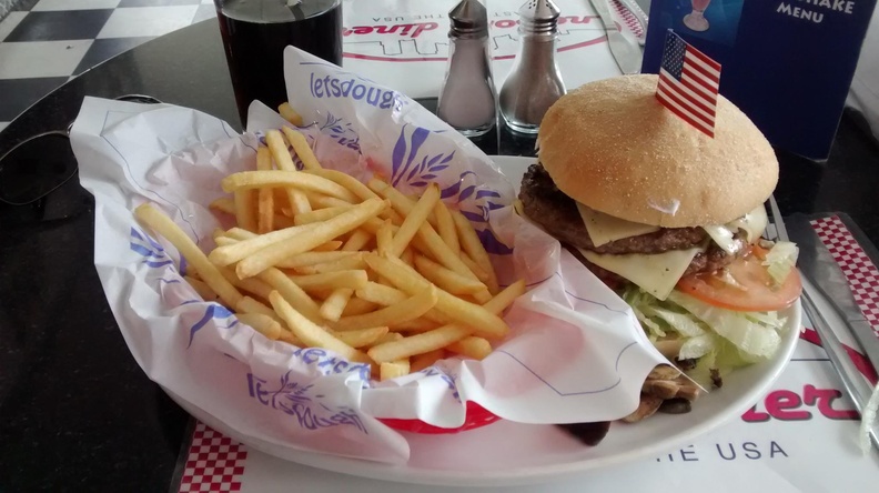 Burger at Nelson's Diner